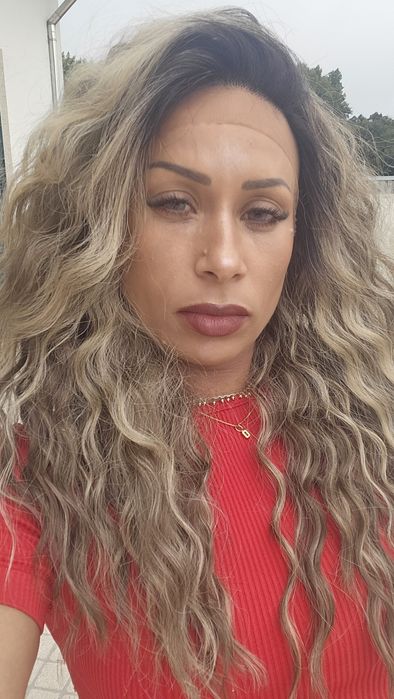 Lace front fibra realista ao cabelo humano