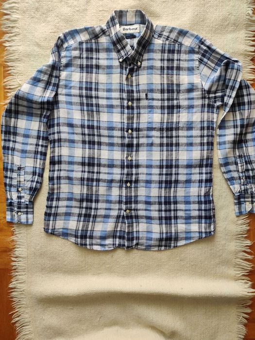 koszula 100% lniana męska Barbour