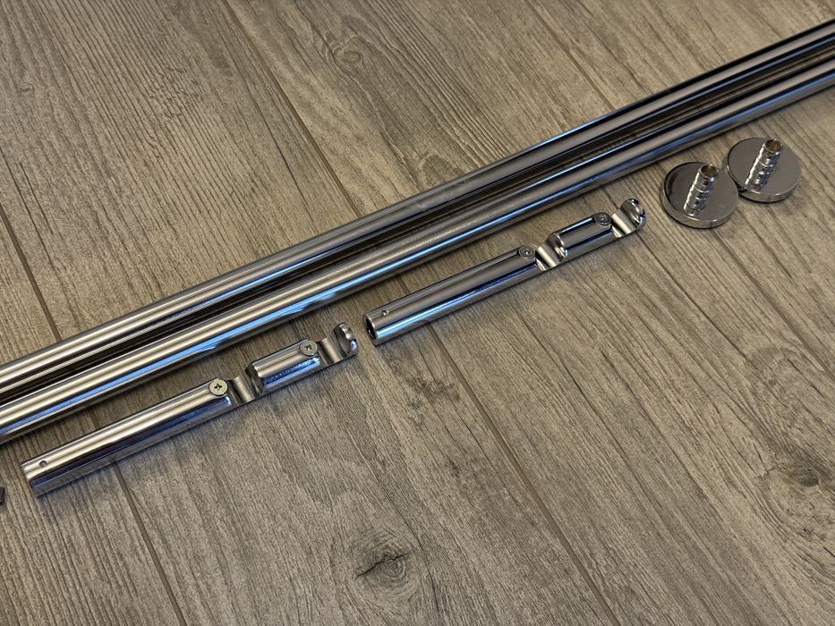Karnisz podwójny srebrny 19mm srednicy