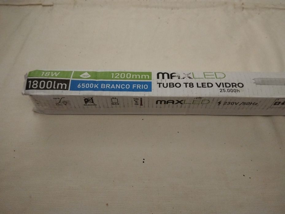Lâmpada MAXLED Tubo T8 LED Vidro 1200mm