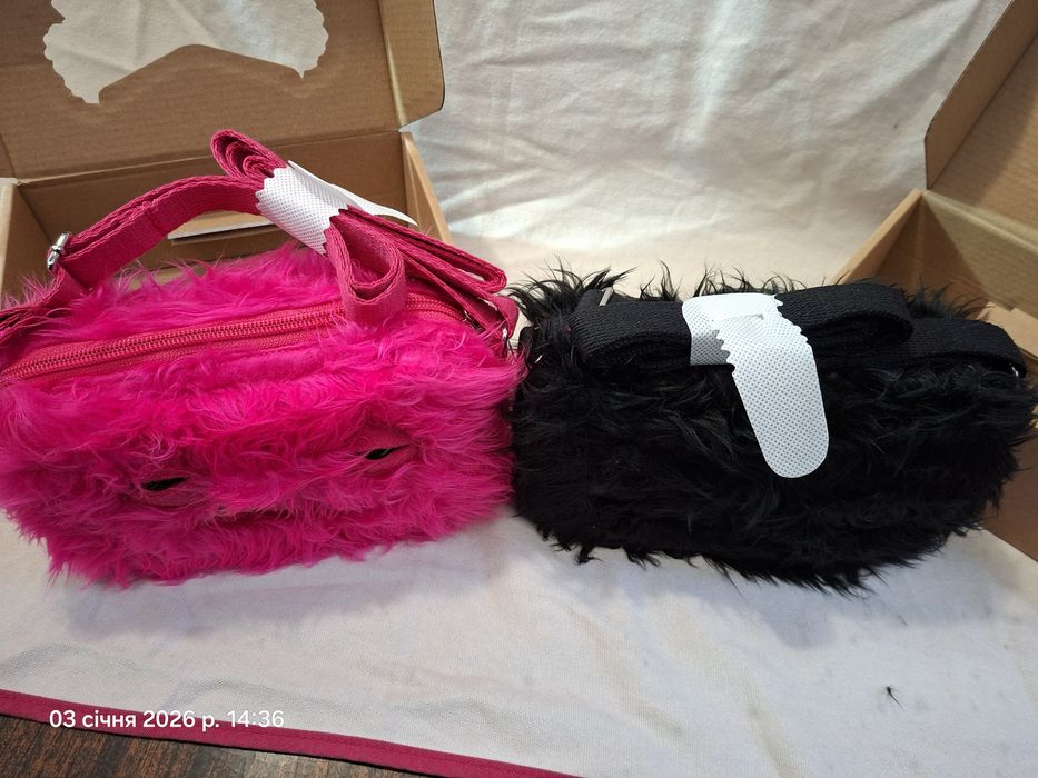 Fuggler фаглер фуглер мяка іграшка сумочка рожева і чорна оригінал тік