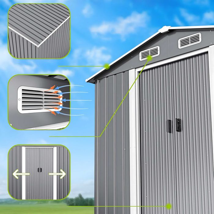 Domek Narzędziowy Schowek na Narzędzia Ogrodowy 8m2 !!! 277x299x192cm