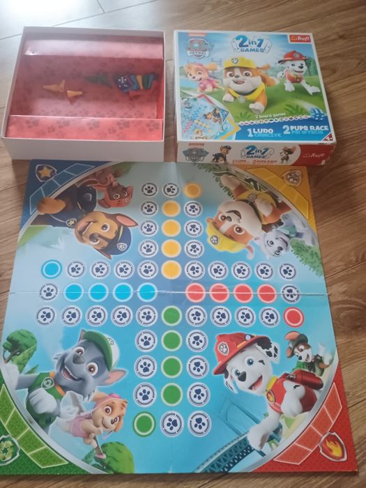 Gra planszowa 2w1  psi patrol puzzle 3w1