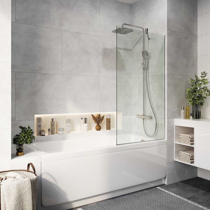 Скляна душова перегородка (шторка) на ванну — будь-який колір і розмір