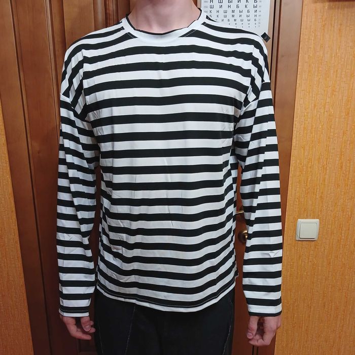 Лонгслив в черно-белую полоску  Comme des Garçons cdg морячка