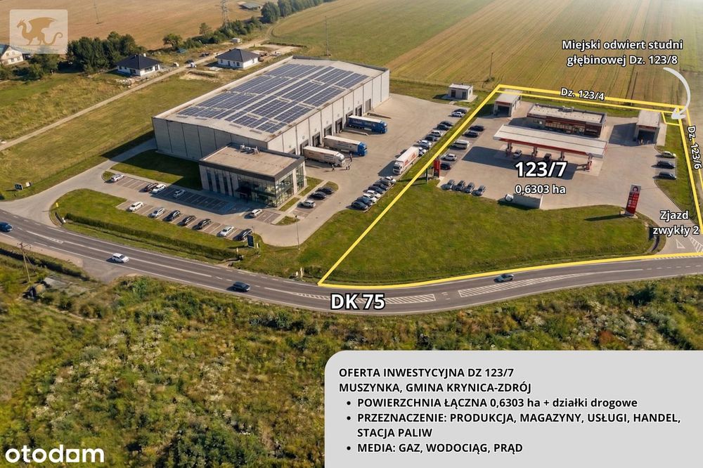 Grunt inwestycyjny z MPZP – działka 123/7 z zapleczem komunikacyjnym