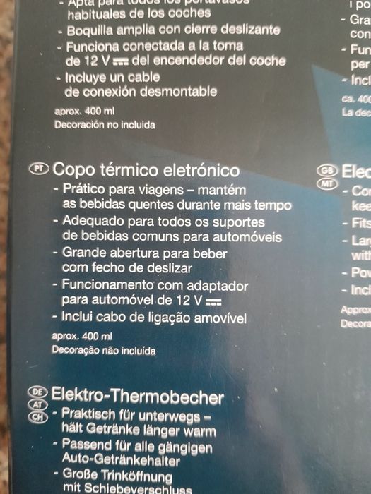 Copo termico eletrico