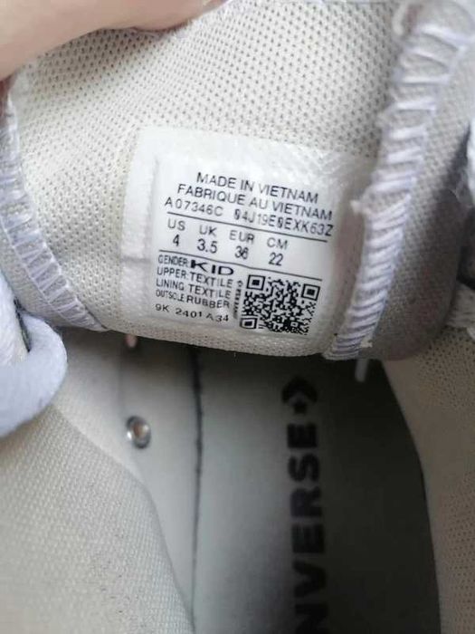 Converse Chuck Taylor All Star – beżowe trampki wysokie, rozmiar 36