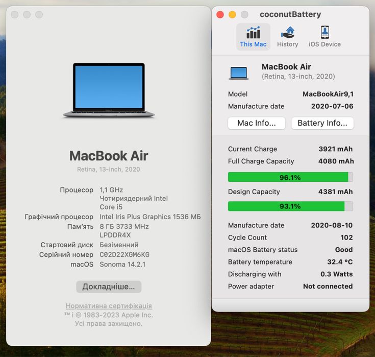 MacBook Air 13 2020 i5 /8 GB /512 Gb 93% АКБ!