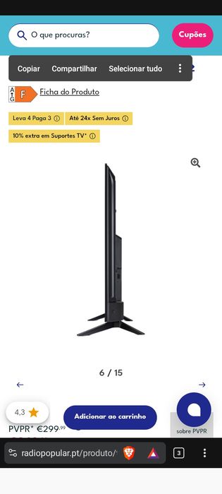 TV Smart 43 LG**