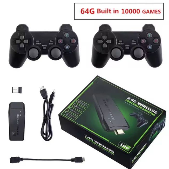 Consola de jogos Stick Lite 4K 64GB HDMI + 2 Comandos Sem Fio (Novo)