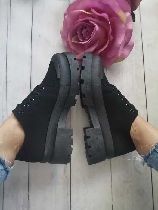Extra OKSFORDY buty półbuty trampki czarne r. 36