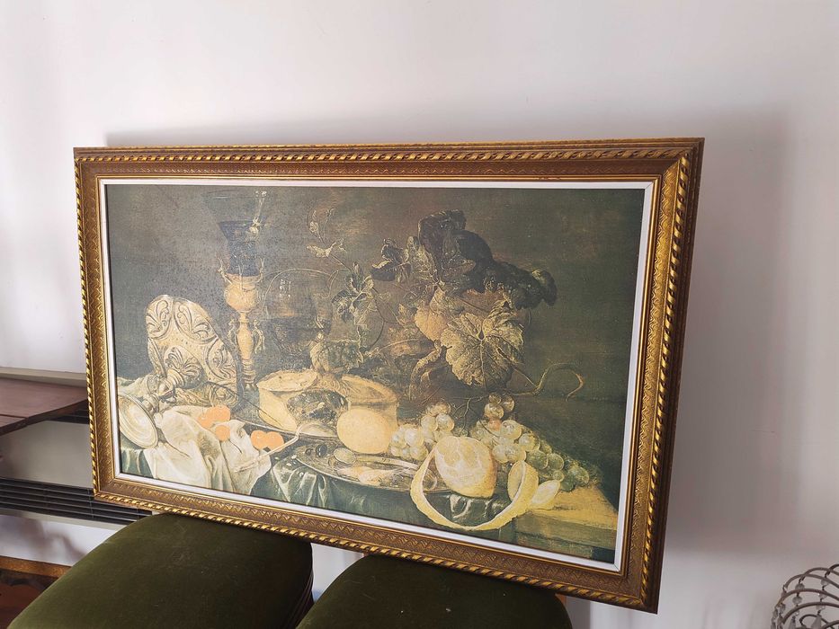 Quadro Fotografia Vintage & Moldura Madeira Dourada