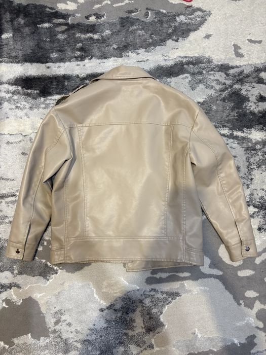 Шкіряна Куртка Шкірянка бежева