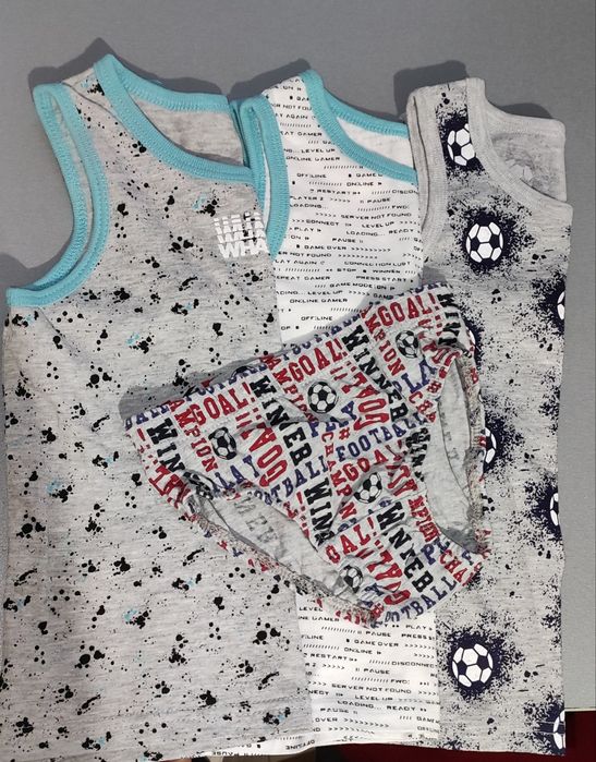 Майки 3шт + трусики для хлопчика