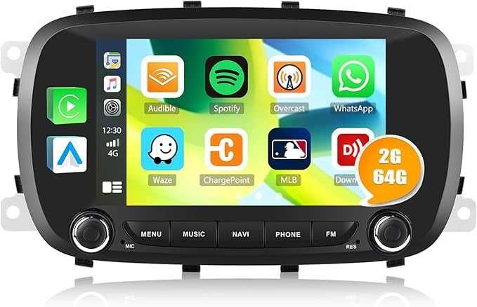 2+64GB CAMECHO Android 13 radio samochodowe do FIAT 500X 14-20 z nawi