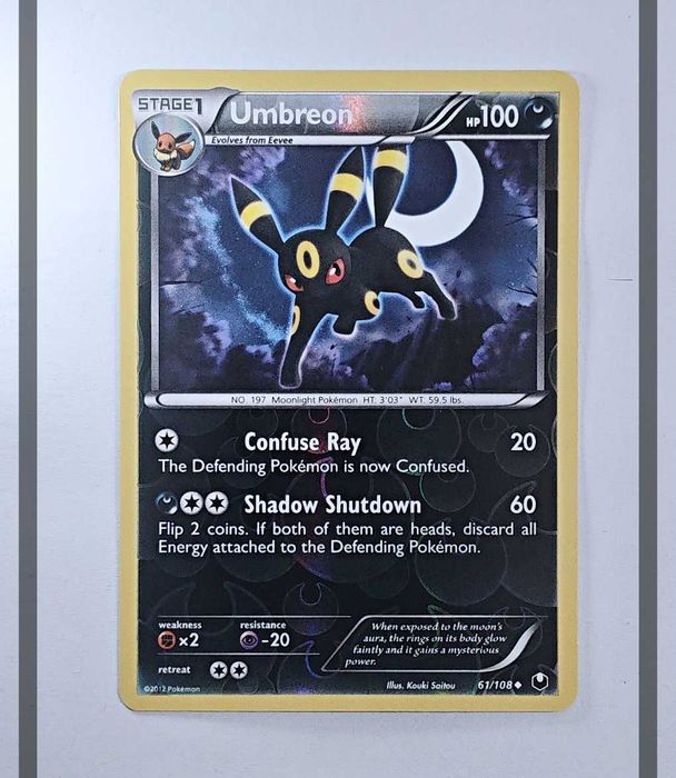 Umbreon 61/108 DEX Reverse Holo Pokemon ENG-NM