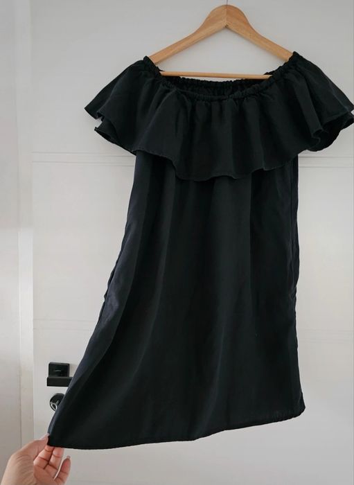 Czarna sukienka oversize Zara lyocell