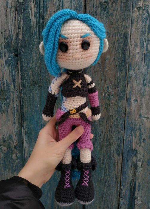 Вязаная кукла Джинкс Аркейн Jinx Arcane