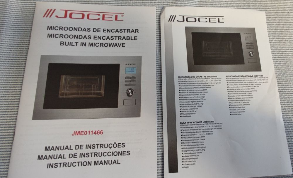 Micro-ondas de encastrar JOCEL – Inox/Preto – 25L – 900W