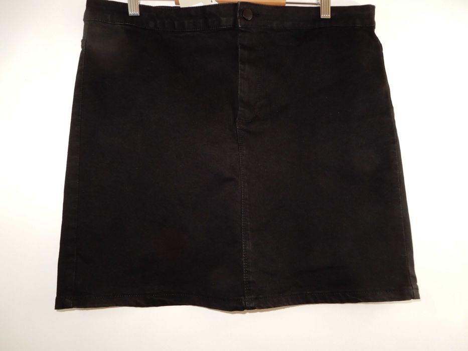 Spódnica jeansowa dżinsowa czarna przed kolano Denim Co 48 4XL