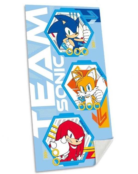 Детское пляжное полотенце Соник 70х140 см для мальчика