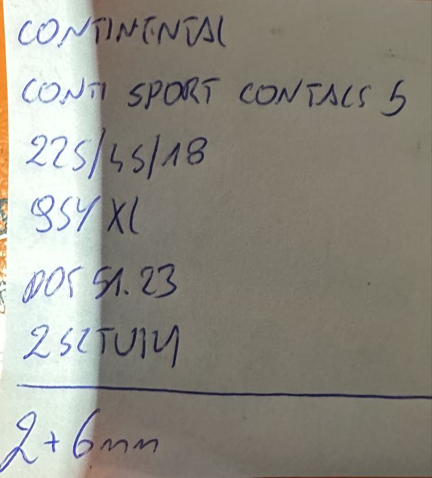 2X Continental ContiSportContact 5 225/45 R18