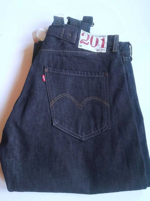 Jeans Levis 201 z szelkami. Unikat. Nowe.
