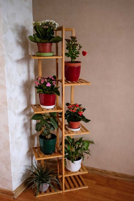 Kwietnik bambusowy 6 poziomów do salonu