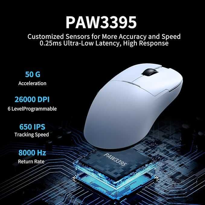 ‼️Ajazz AJ159PRO White 8K мышка c док-станцией PAW3395‼️Гарантия‼️