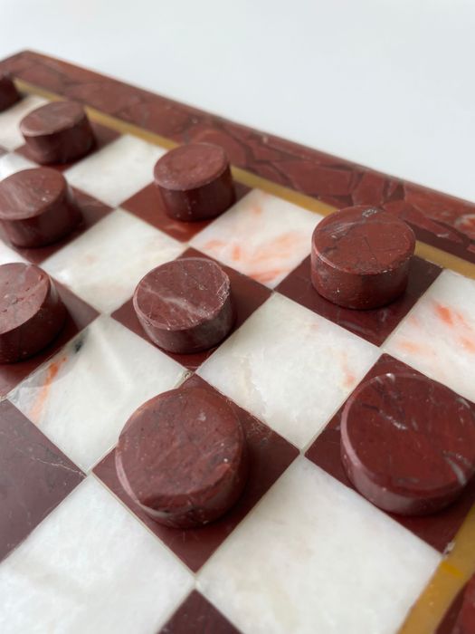 Jogo de Damas em Pedra Natural Feito à Mão