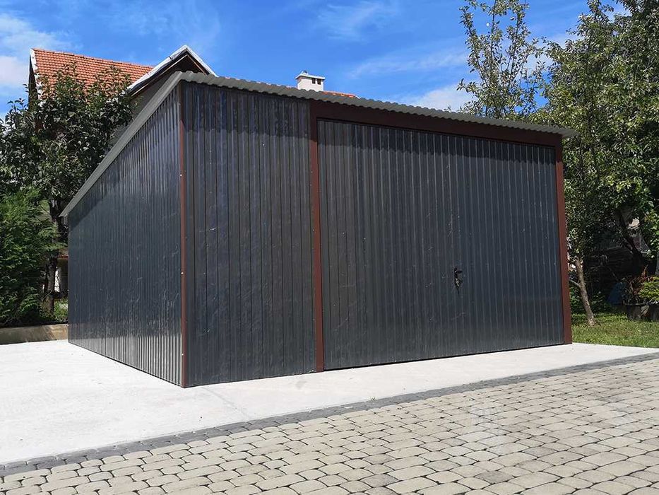 Garaż blaszany 4x5m brama uchylna blaszak ocynkowany TANIO