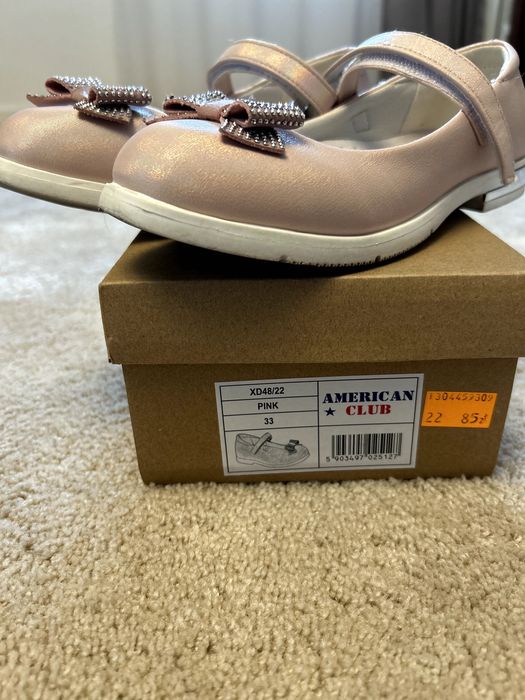 Sandały dla dziewczynki, baleriny na rzep, różowe rozm. 33