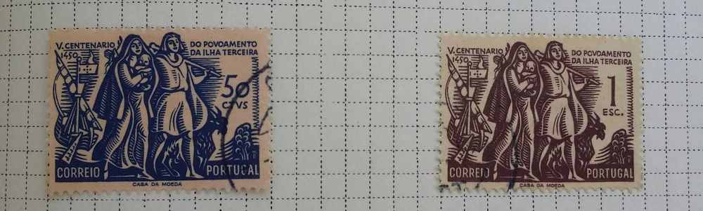 Filatelia selos 1951 Junqueiro Pesca Ano santo ilha maio