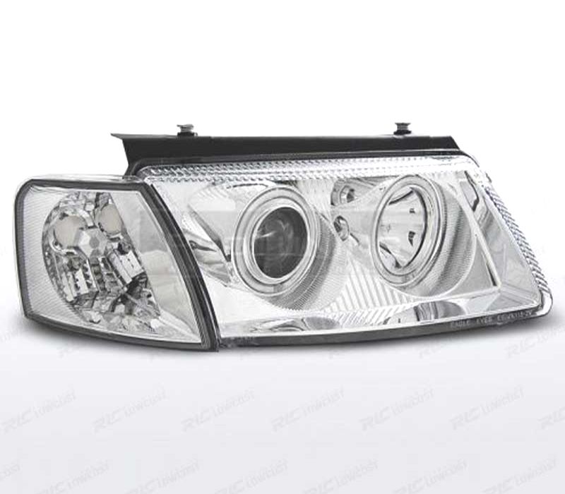 FARÓIS VOLKSWAGEN VW PASSAT B5 3B 96-00 ANGEL EYES CCFL CROMADO