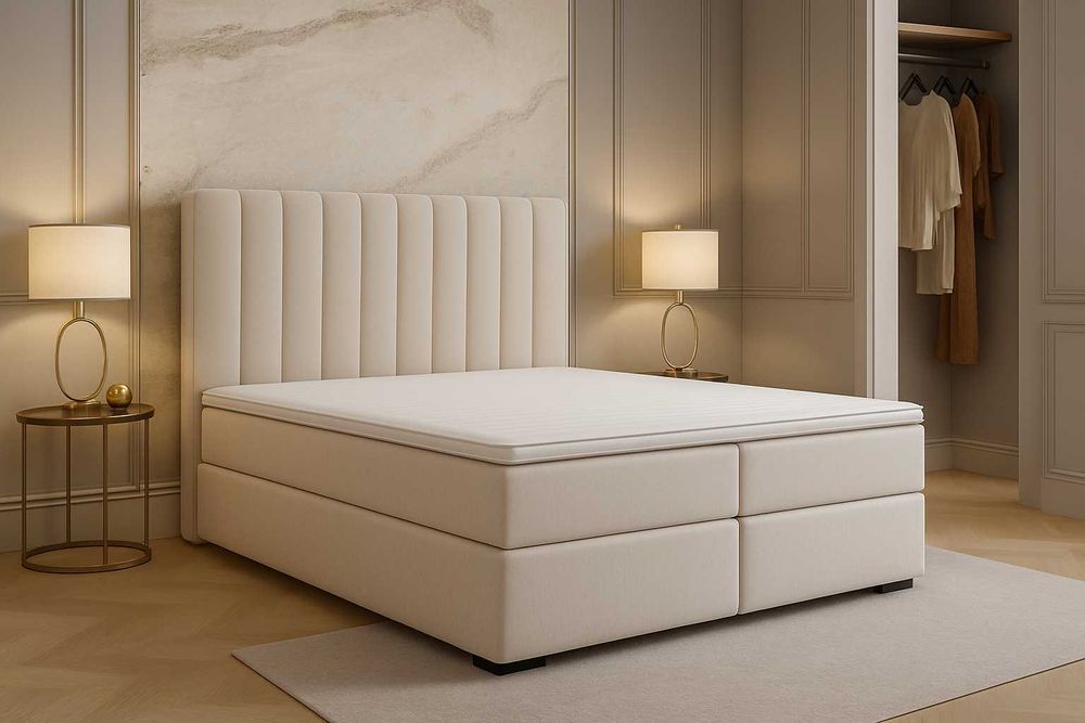 Łóżko kontynentalne LAMERE z pojemnikiem 140x200/160x200/180x200