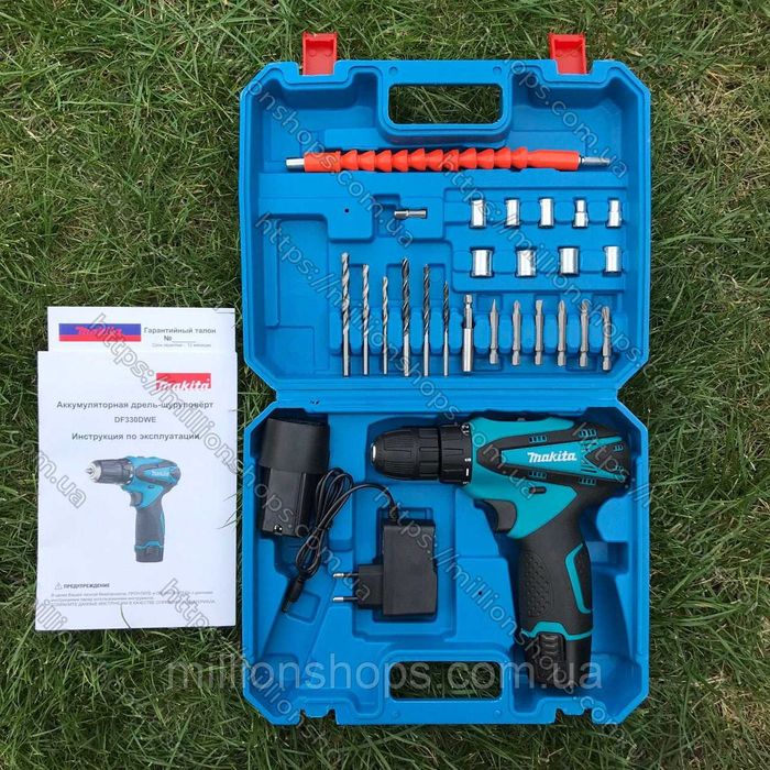 Шуруповерт Makita (12V, 2AН) з набором