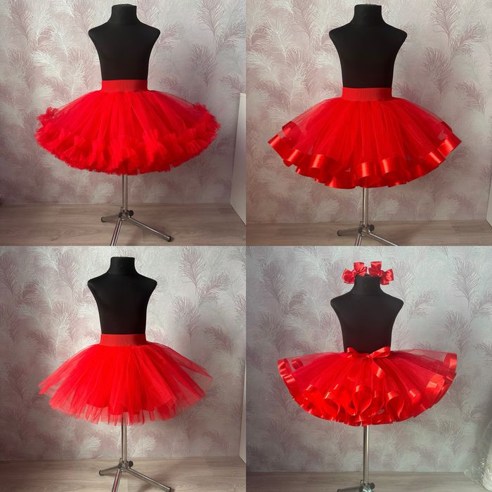 Червона зелена фатинова спідниця ельф костюм ялинки