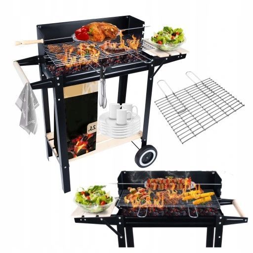 grill węglowy duzy ogrodowy ruszt przenośny rożno