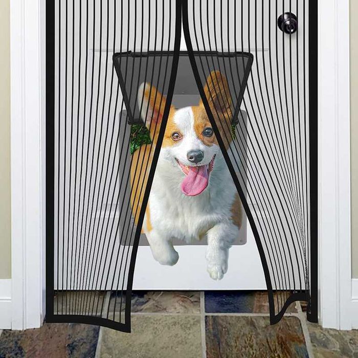 Moskitiera magnetyczna na drzwi 85x200 cm czarna siatka przeciw owadom