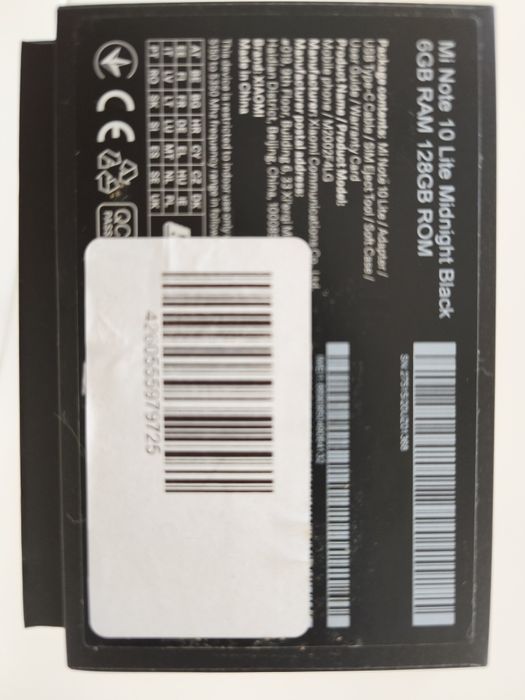 Xiaomi MIi Note 10 lite - C/Novo