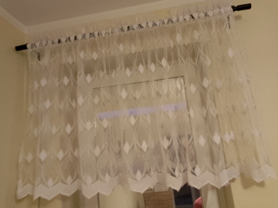 Firany kuchenne, białe