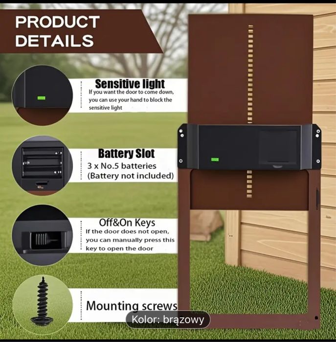 Drzwi do kurnika lub gołębnika