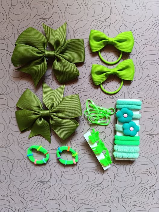 Zestaw spinki gumki kokardki
