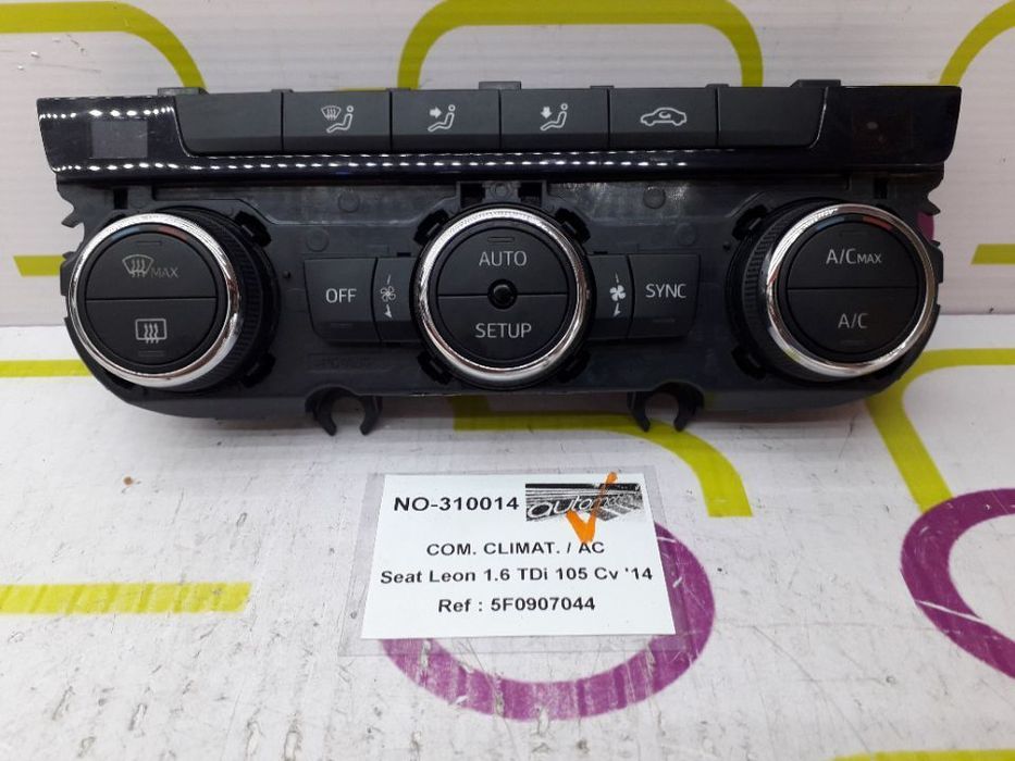 Comando Chauffage / AC Seat Leon 1.6 TDi 105Cv de 2014 - Ref: 5F0907044 - NO310014