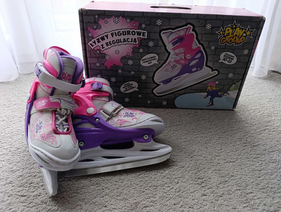 Łyżwy figurowe z regulacją rozmiar 30 - 33