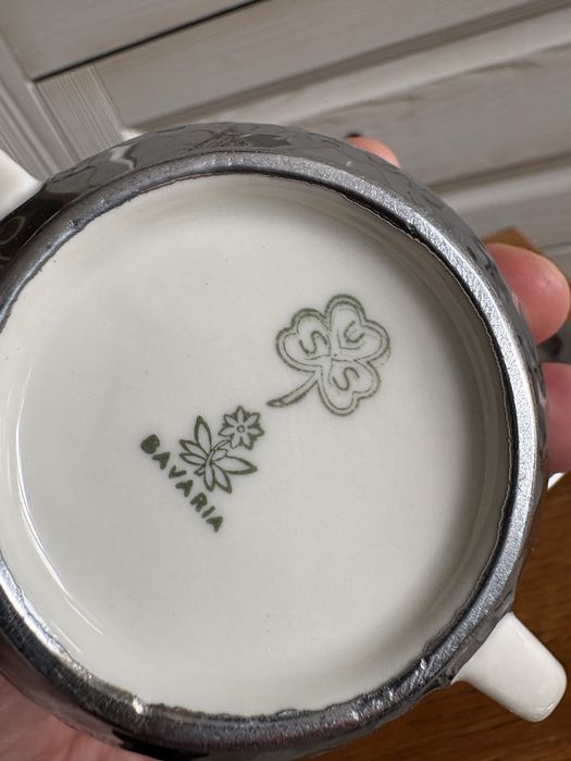 Zestaw mlecznik i cukiernica z taca Bauscher vintage