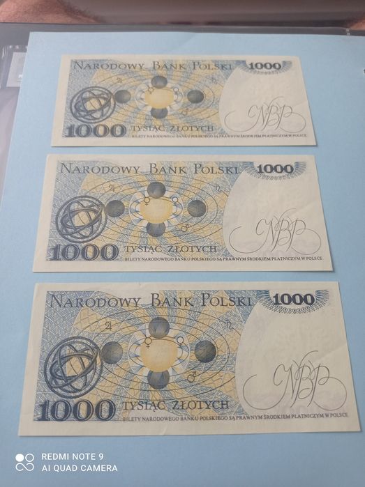 Banknoty 1000zl 1982r