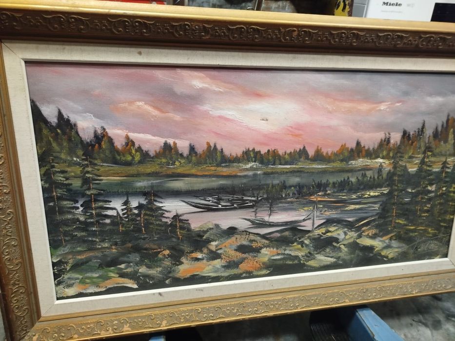 Stary obraz stara rama obrazu