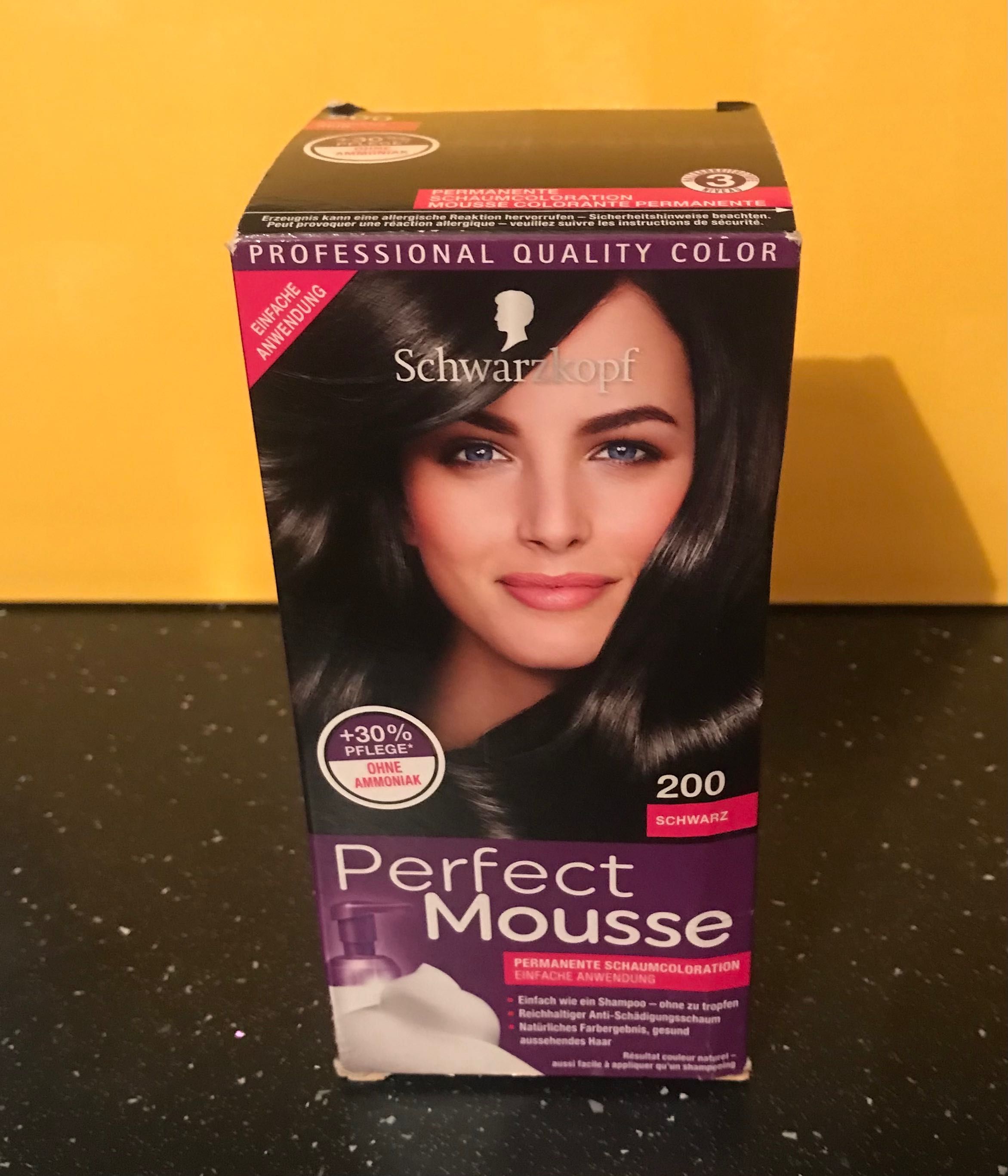 Schwarzkopf Perfect Mousse 200 koloryzacja włosów Czarny, bez amoniaku ...